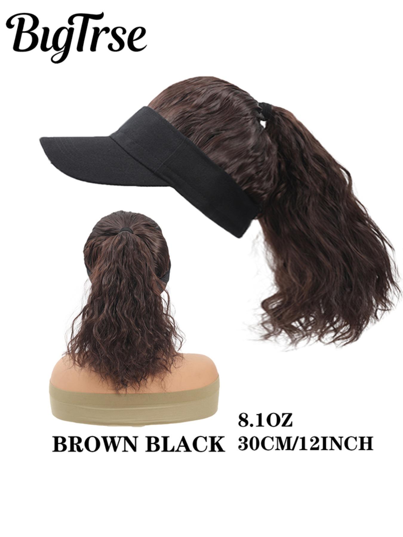 12-Inch High Ponytail Wavy Wig Hat, Summer Sun Protection Cap, Full Volume No Maintenance, Ideal for Outdoor Activities and Daily Wear