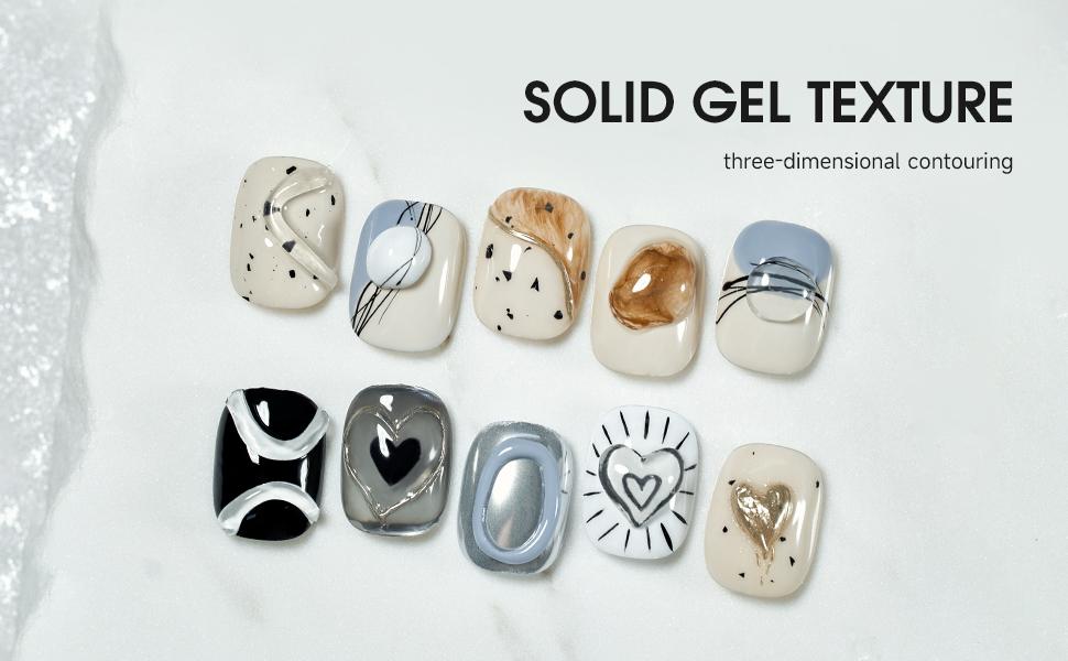 Solid Nail Glue for Press-On Nails - Strong Clear Acrylic Nail Tips Solid Gel Nail Glue Home DIY Nail Polish Remover Quick and Easy Without Hurting Nails.