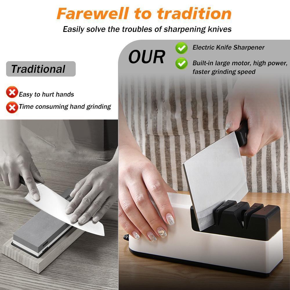 Electric Knife Sharpener USB 4-Stage Automatic Knife Sharpening Tool for Kitchen Knives, Fast Blade Repair & Polishing for Home & Professional Use#fathersdaygift