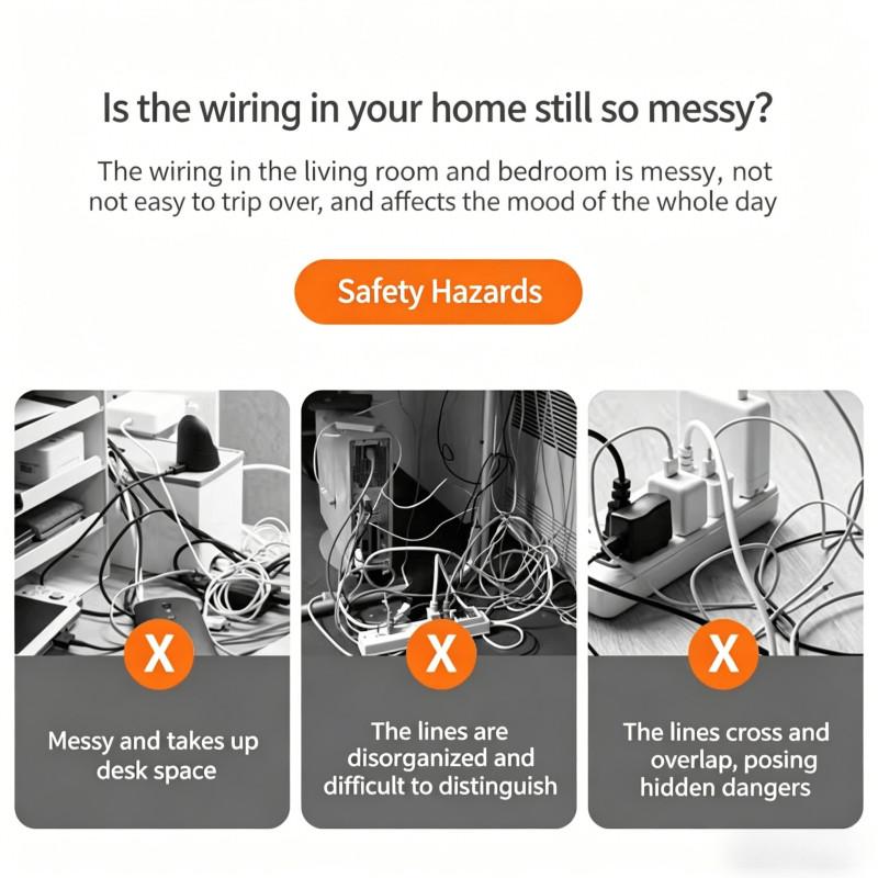 Single Roll 1 Meter Wire Management Tray, Invisible Decorative Cable Organizer, Soft Floor Protection Tool, Hidden Wiring Solution