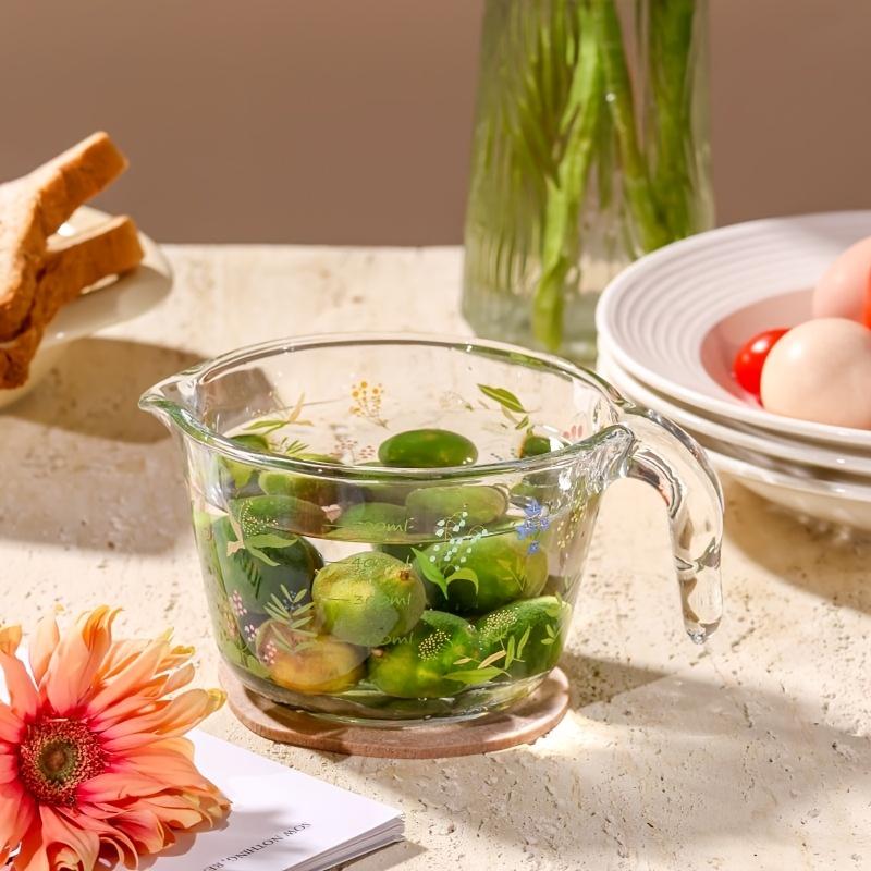 Glass Measuring Cup with Handle | Heat-Resistant Food Grade | Ideal for Baking, Mixing Eggs, Milk & Cooking