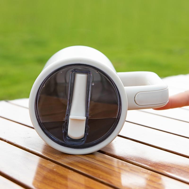 1pc 40oz Stainless Steel Insulated Tumbler with Handle, Leakproof Insulated Tumbler, Vacuum Mug with Lid and Straw, Double Wall Thermal Cup Keep Hot 12H/Cold 24H, Travel Coffee Tumbler for Car, Office, Gym, Great Gift for Women, Men, Friends