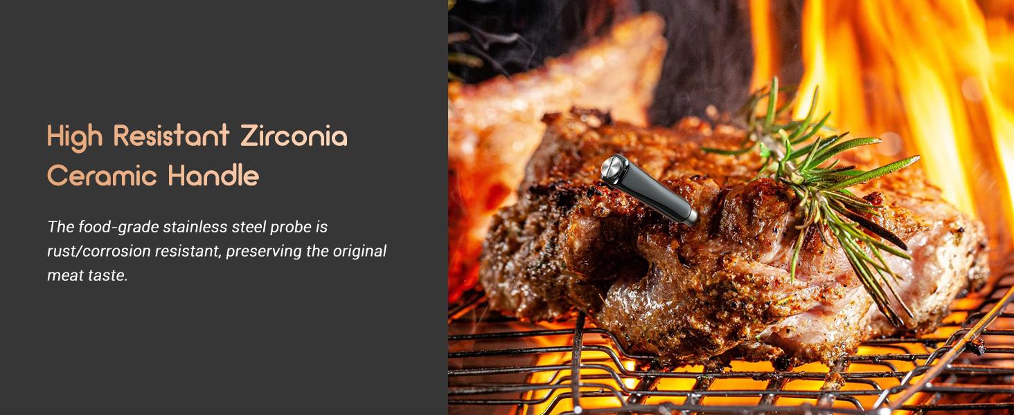 INBKIRD Meat Temperature Gauge, 1 Bluetooth Barbecue Temperature Gauge, Supports Temperature Alarm, Suitable for Barbecue, Home, Kitchen Tools TikTokShopBlackFriday Food Thermometer Stainless Steel Grill