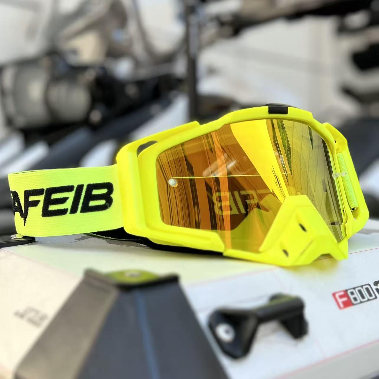 NAFEIB Universal OTG Goggles, Wear over Glasses, Durable, Dust-Proof, Breathable, Adjustable, Ideal for Motorcycle, Skiing, Atvs, Biking