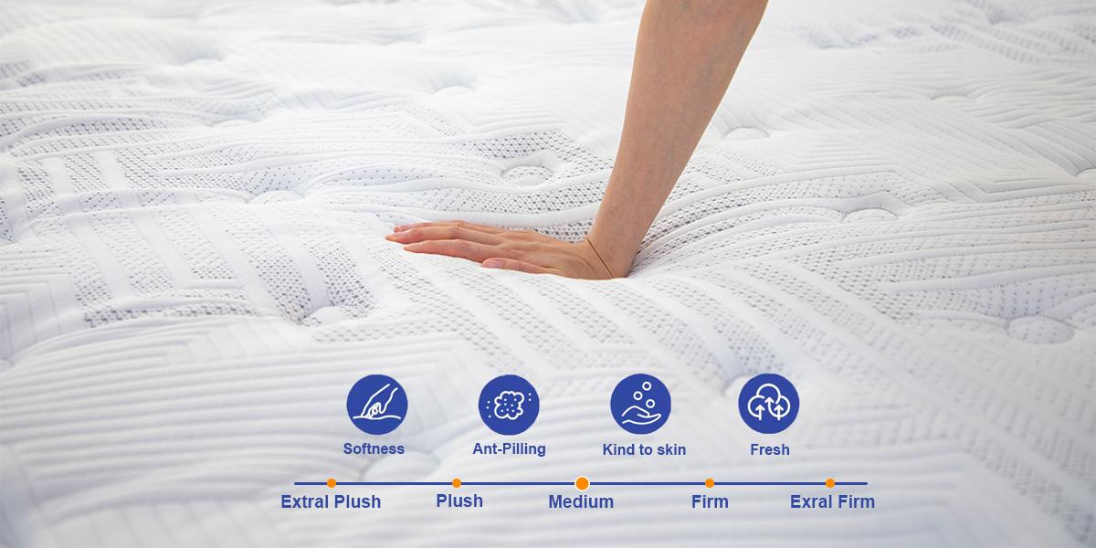 12inch Twin Full Queen King Hybrid Spring Memory Foam Mattress in a Box Medium Firm Breathable Pressure Relief Spine Soothing for All Ages queen size mattress