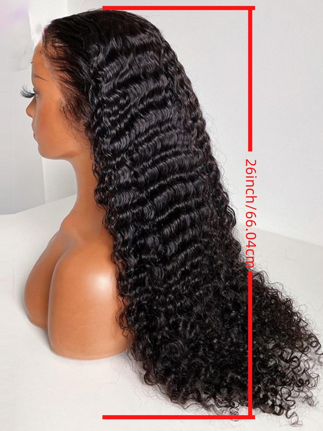 Soft Long 26 Inch 180 Density Twist Curl Deep 13x4 Front Lace Wig, No Glue Pre-Attached Heat Resistant Daily Wear Wig, Long Hair Wig, Glueless Synthetic Wig