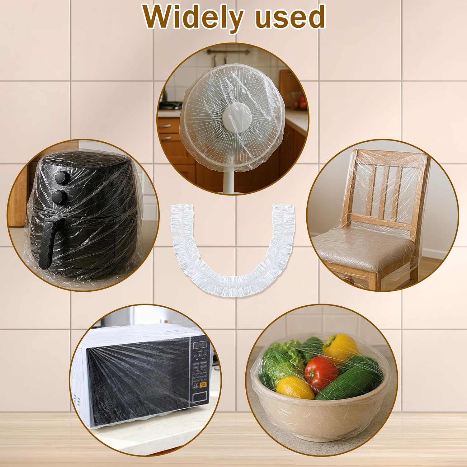 30 PCS Kitchen Small Appliance Dust Covers, 90 x 110 cm Disposable Clear Thickened Plastic Covers with Elastic for Air Fryer, Blender, Coffee Maker, Pressure Cooker, Slow Cooker and Storage