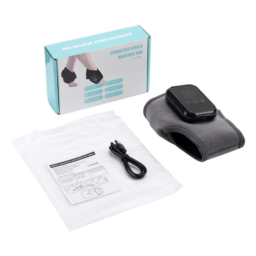 Ankle Heat Therapy Device, 3 Temperature Settings 48-58°c, 3 Massage Modes, 15-Min Timer, Touchscreen Control, Universal Adhesive Pad