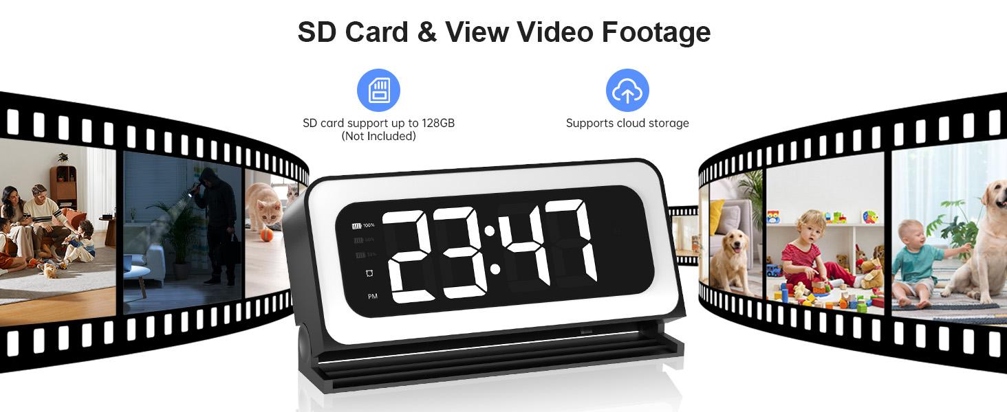 WiFi Surveillance Camera - 1080P HD Wireless Camera Clock , Night Vision, Motion Detection, Loop Recording, 2.4GHz WiFi Connectivity, Battery Powered, Remote Real-Time Viewing, Perfect for Home, Office, Warehouse Monitoring