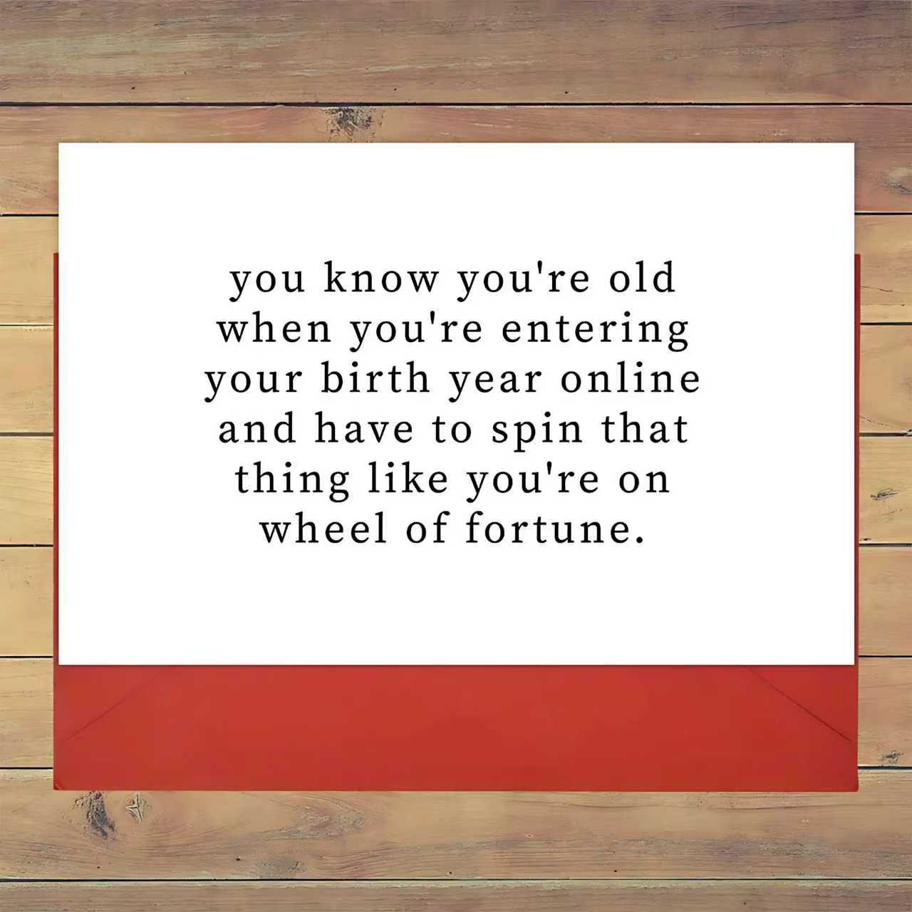 1/3/7pcs  Funny 30th 40th 50th Birthday Card for Men Women, Humorous Wheel of Fortune Age Joke Greeting Card for Friend, Coworker, Dad, Mom, Hilarious Getting Older Bday Card for Birthday, Milestone Celebration, Retirement Gift