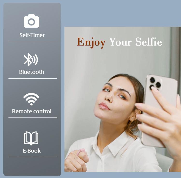 [NEW COLOR] Bluetooth Scrolling Ring Remote Control Scroller Page Turner,  selfie Video Recording Remote,Music Control, for iPhone ,iPad ,iOS,Android,Pink Accessories Selfie Devices,dealsforyoudays