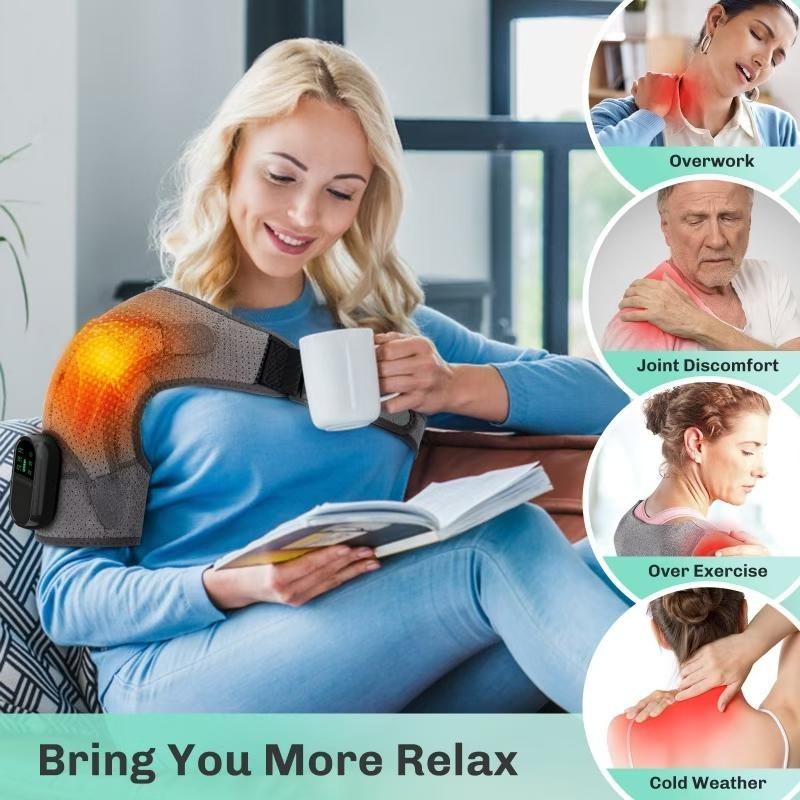 Electric Neck & Shoulder Massager with Heating & Vibration, Deep Tissue Fascia Release for Back & Body, Personal Care & Shoulder Protection Device