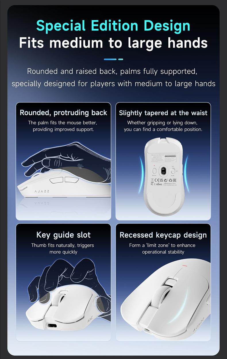 Mage Aj200 Nl Ai Mc Three-Mode Wireless Ai Mouse, Lithium Polymer Battery, Bluetooth-compatible Connectivity, Ergonomic Design, USB-C Charging