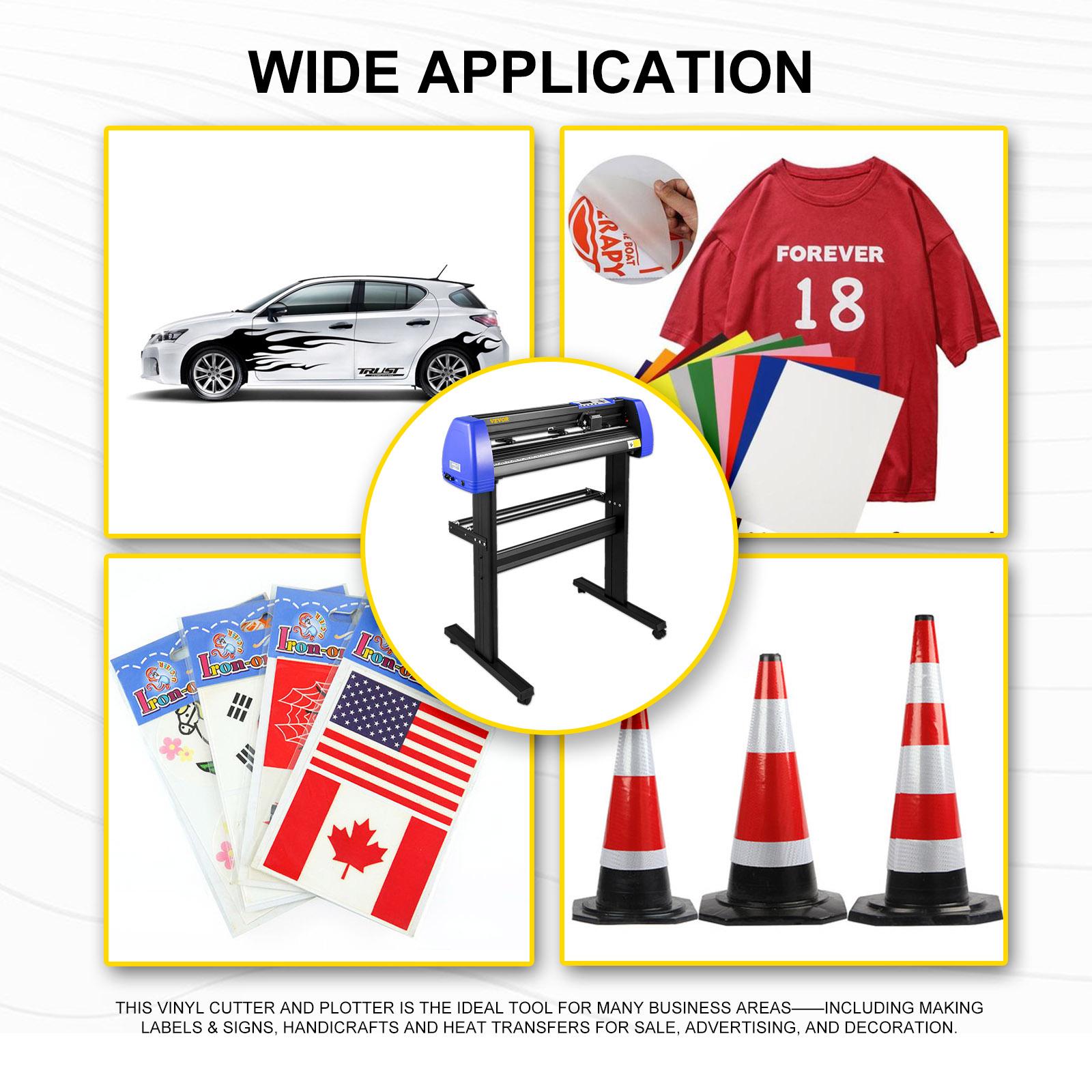 VEVOR Vinyl Cutter, 28 Vinyl Cutter Machine with 20 Blades, Maximum Paper Feed 720mm Vinyl Plotter Cutter Machine with Sturdy Floor Stand Adjustable Force and Speed for Sign Making