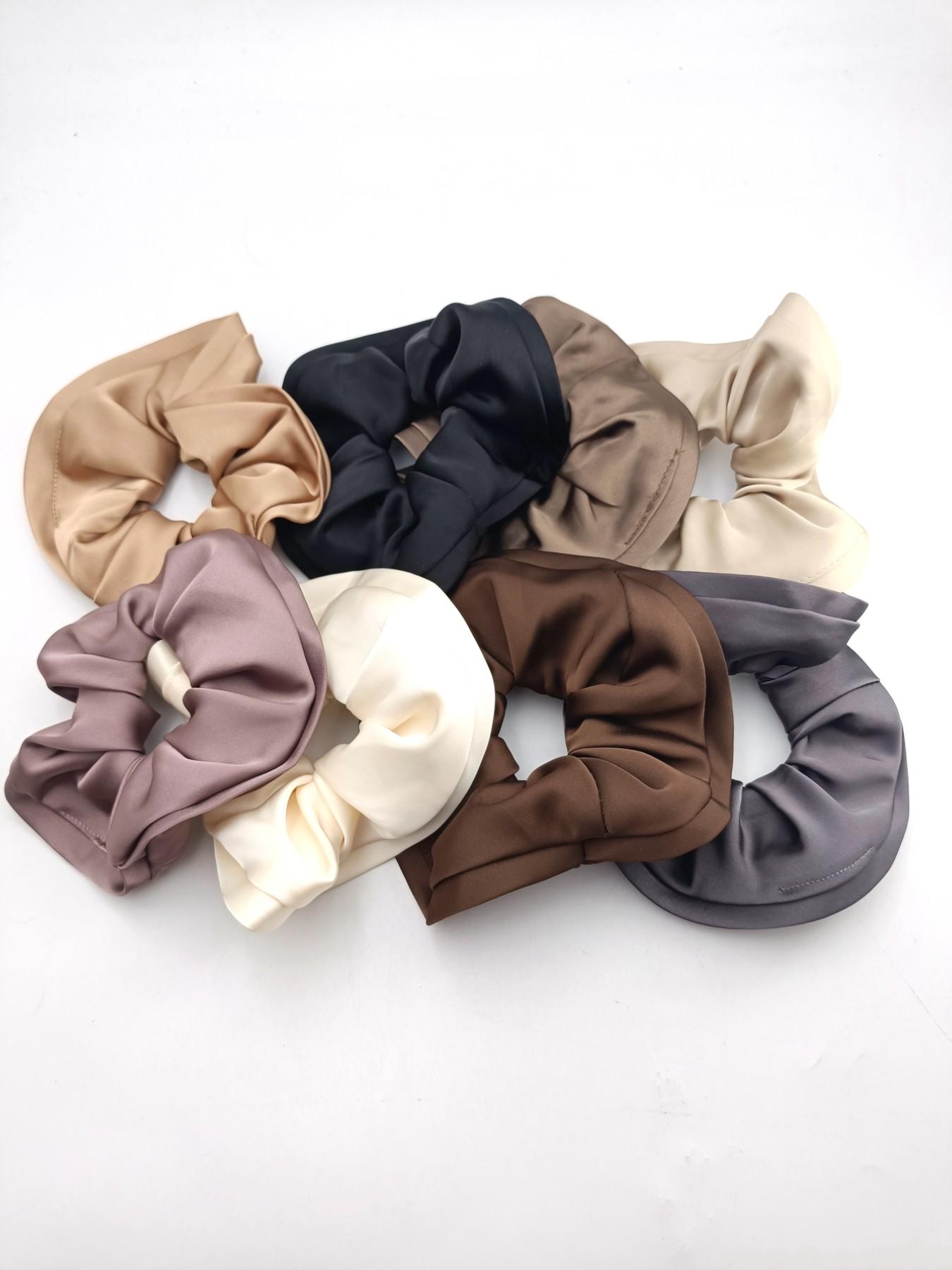 1PC 15cm Wood Ear Satin Double Layer Hair Tie, High Elasticity Secure Hair Band, No Pressure Hair Accessory, Daily Commute Fashion Item