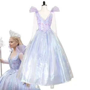 New Movie Wicked Glinda Cosplay Costume Witch Women Dress Princess Skirt Wedding Uniform Masquerade Carnival Clothes Outfit