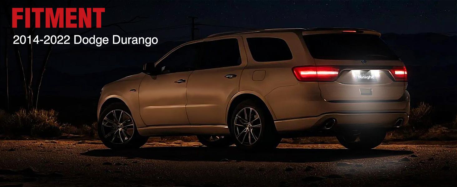 Nilight License Plate Lights Compatible with 2014 2015 2016 2017 2018 2019 2020 2021 2022 2023 Dodge Durango Rear License Plate Lamp 6000K White Clear Lens 2PCS Pack Car Accessories Parts dealsforyoudays