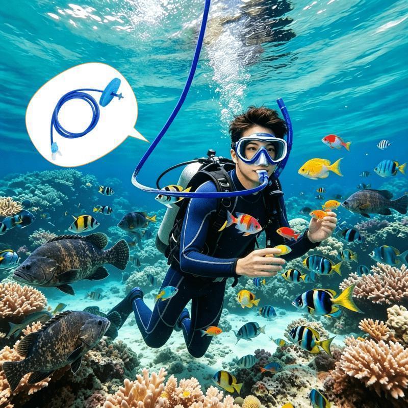 (Includes Nose Clip) Dry-Top Anti-Choking Snorkel — Silicone Single/Dual-Valve Underwater Breathing Tube — Waterproof Snorkeling & Freediving Gear for Adult Beginners