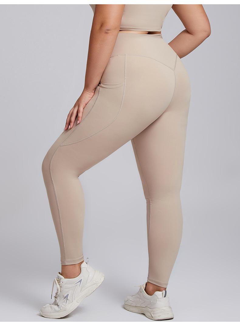 2026 Women's Plus Size 2 Piece Workout Set High Waisted Yoga Leggings with Pockets & Sports Bra