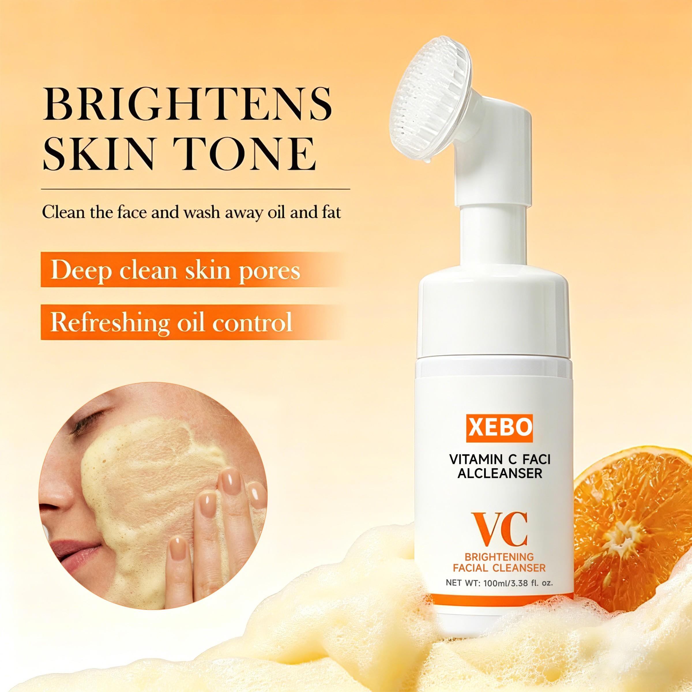 2-Piece Facial Care Set with VC & Cleanser and Toner, Gentle Skincare Routine for Radiant Skin, Ideal for Sensitive Skin Care