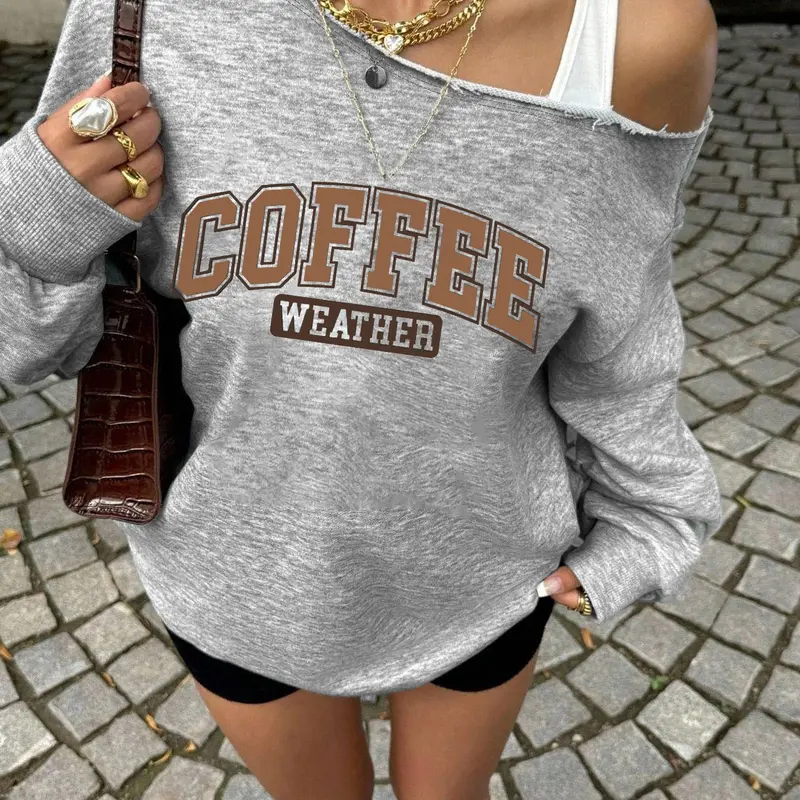 Women's Asymmetrical Shoulder Long Sleeve Top, Womenswear, Knitwear, Knitted Top, Casual Chic Loose-Fit Knit Animal Print Shirt, Comfortable Daily Wear, All Seasons Essential