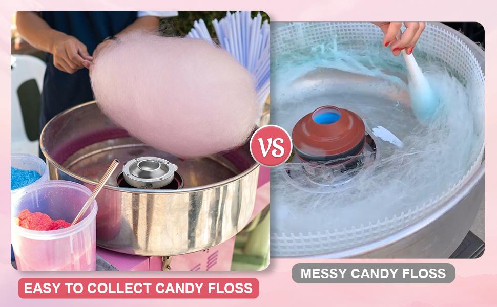 Cotton Candy Machine Commercial, 1000W Electric Cotton Candy Machine, Cotton Candy Maker with Stainless Steel Bowl, Sugar Scoop, Storage Drawer, Perfect for Family Party, Kids Birthday