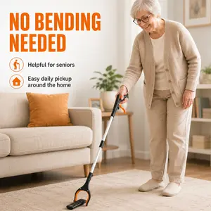 Foldable Extendable Grabber Tool with 360° Rotating Head, Magnets & Silicone Anti-Slip Claws, Lightweight Reacher for Seniors, Trash Pickup, Home Cleaning, Gardening, Kitchen and Everyday Item Retrieval