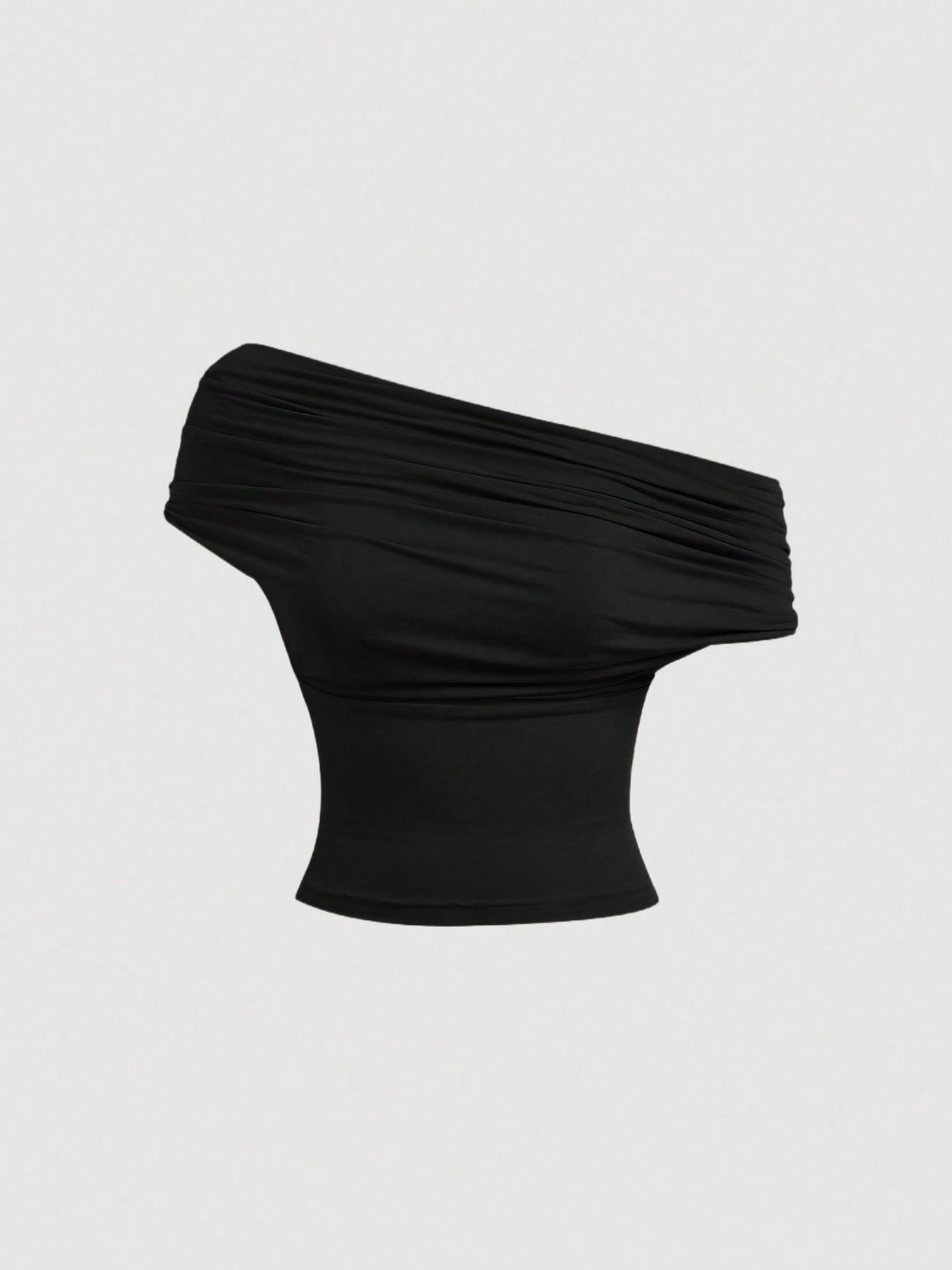 Fashionable New Sexy Blouse Women's Multi Way Wear Ruched Off The Shoulder Tops Draped Cowl Neck Halter Tops 3 Ways to Wear Womenswear