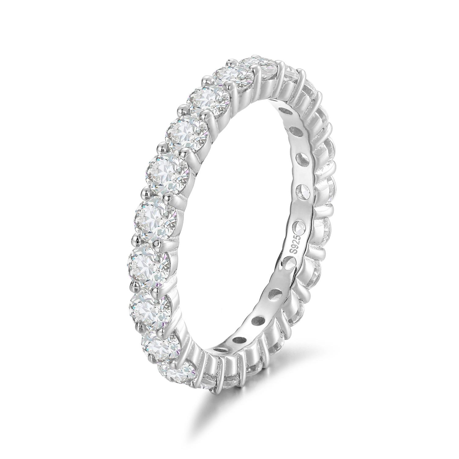 【#R8】Shining 925 Sterling Silver Synthetic Moissanite Ring Women's Jewelry Gifts Engagement Gifts Party Daily Fashion Jewelry