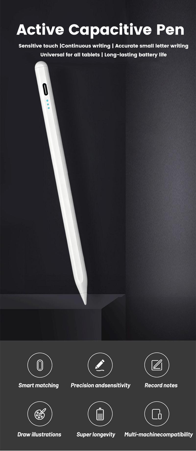 Universal second-generation stylus, compatible with iOS, Android and devices including Apple iPads produced after 2018, as well as Xiaomi and Huawei devices.