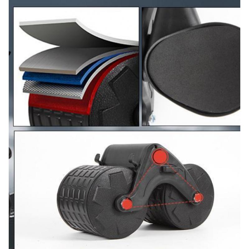 2026 New Automatic Rebound Abdominal Roller, Dual-Wheel Flat Disc Fitness Wheel, Core Trainer Suitable for Beginners, Multifunctional Abdominal Exercise Wheel