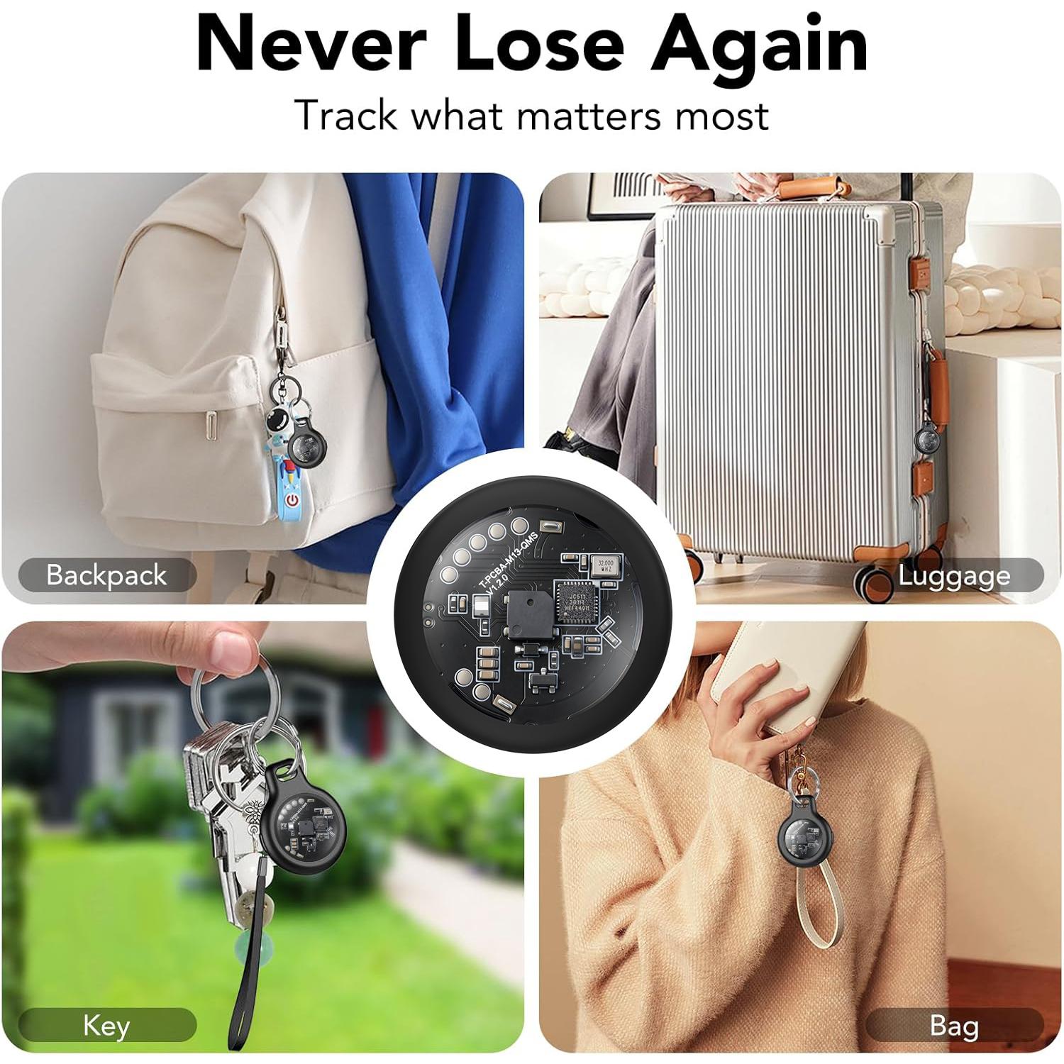 Car GPS tracker, mini Tracker device, with waterproof and anti-magnetic case - no monthly fee - Best invisible GPS tracker, anti-loss device, compatible with Apple Find My Father's Day gift