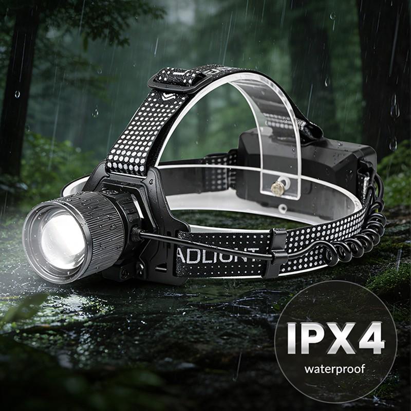 1PC LED Headlamp Rechargeable, Super Bright Head Lamp ,High Lumen with 8  Modes, Zoomable, IPX4 Waterproof ,90° Adjustable & Zoomable Headlamps for Adults Camping Hiking Fishing