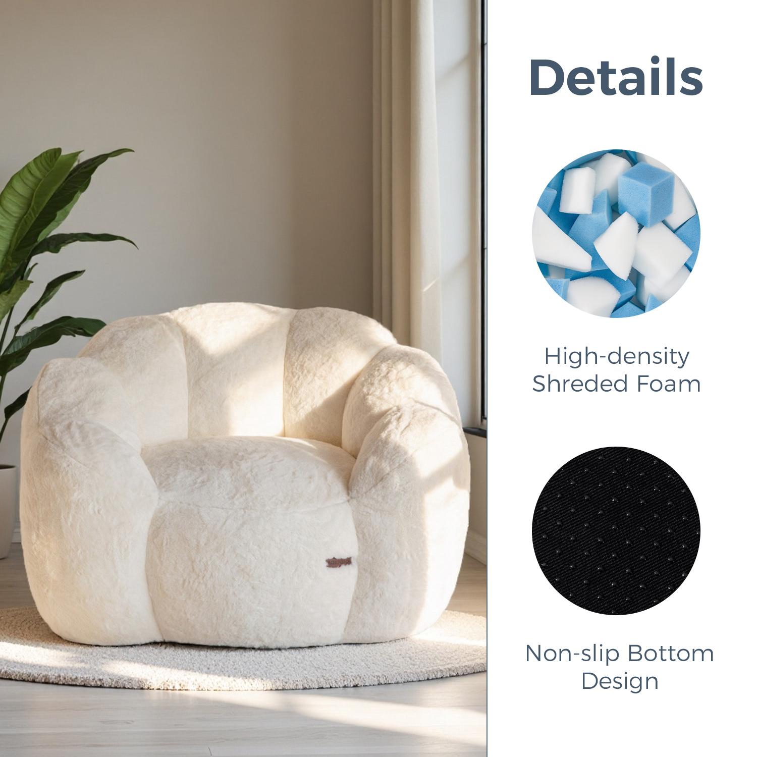 MAXYOYO Floral Faux Fur Floor Sofa Chair - Ultra Soft Pink Lounge Chair for Living Room & Bedroom MAXYOYO Floral Faux Fur Floor Sofa Chair - Ultra Soft Pink Lounge Chair for Living Room & Bedroom