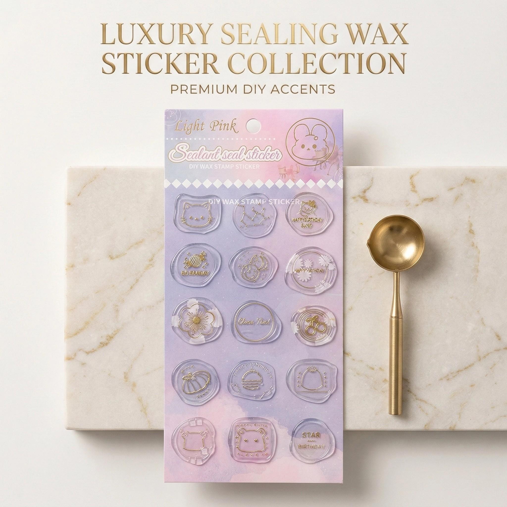 Gold Foil Wax Seal Stamps, High-Quality Embossing Stickers for Scrapbooks, Notebooks, Envelopes, DIY Seals, European Style Decorative Stickers