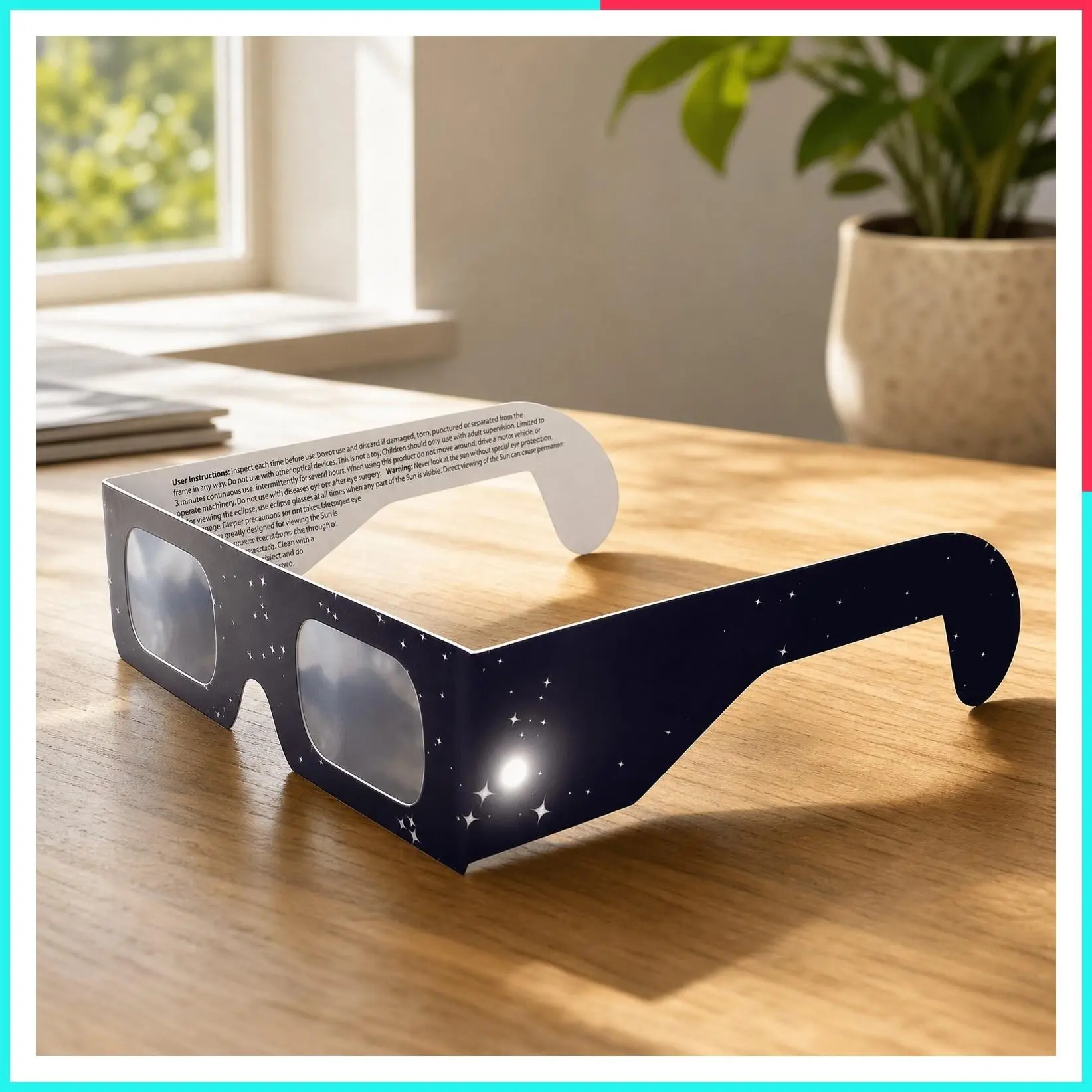 Solar Eclipse Glasses AAS Approved 2024 - Made in USA, CE & ISO Certified Safe Shades for Direct Sun Viewing (5 Pack)