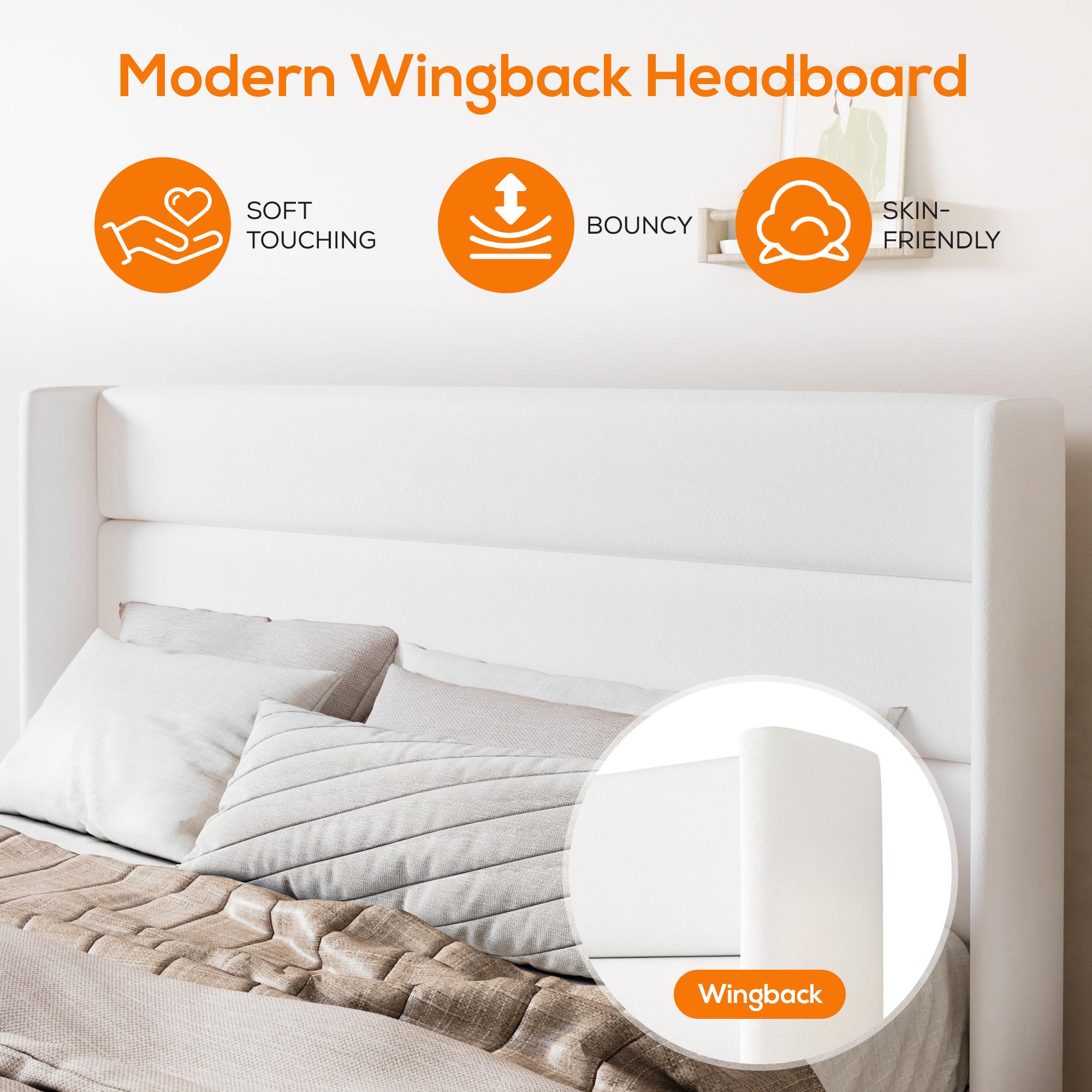 MUTICOR Gas Lift-Up Storage Bed Frame, Linen or Velvet Upholstered Headboard,No Box Spring Needed,Solid Wood Slats,Full/King/Queen Size Bed Frame#TikTokShopBlackFriday #ChristmasGifts