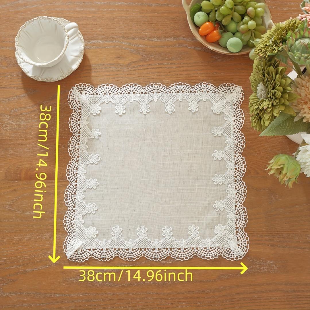 Elegant Table Runner, Polyester Fabric, Embroidered Lace Trim, Versatile for Home Kitchen Living Room, Party Decor, Wedding Decoration