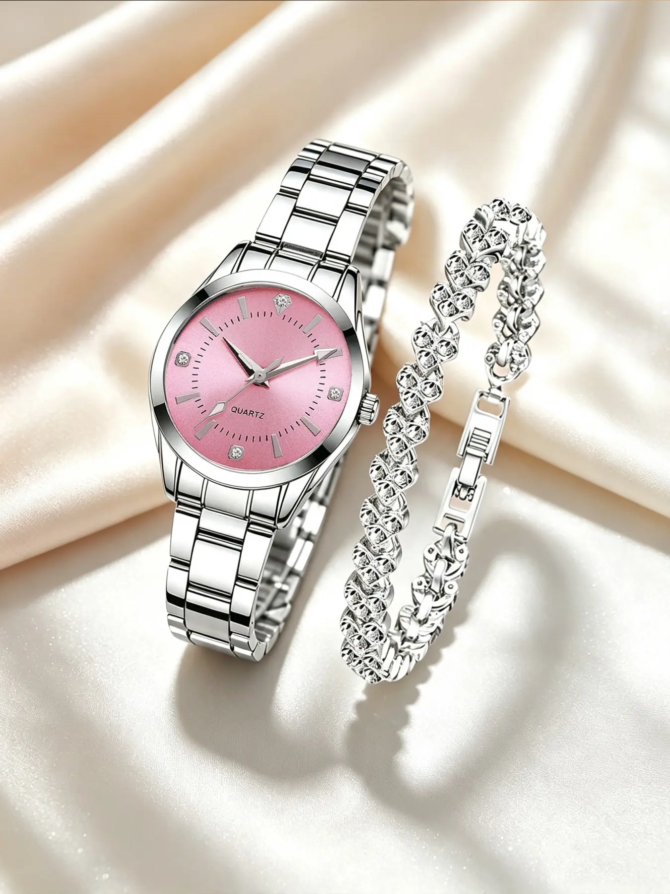 Women's Luxury Quartz Watch Set, Casual Round Face, Dial, Alloy Case, Mineral Glass, Perfect for Gifts & Special Occasions