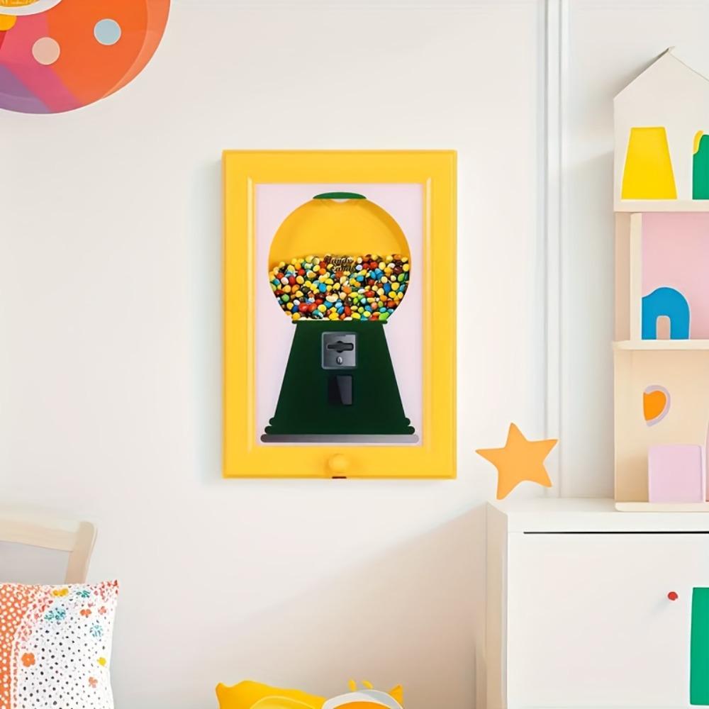 Candy dispenser, perfect Christmas gift candy distribution rack, square frame design, can be hung on the wall, equipped with candy distribution function