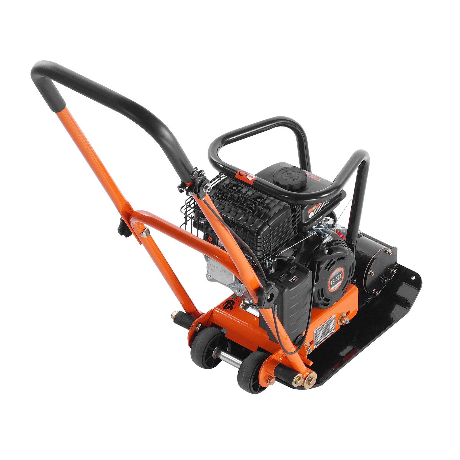 VEVOR Plate Compactor, 2.8 HP 98CC Gas Engine 5, 250 RPM, 1, 920 lbs Force Vibratory Compaction Tamper with 18.7x 11.8 inch Plate for Walkways, Patios, Asphalts, Paver Landscaping, EPA Compliant