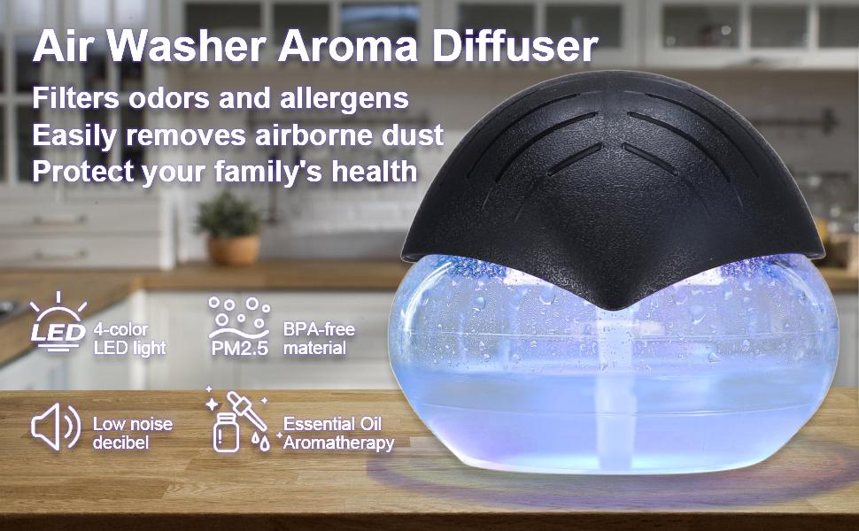 Humidifiers for Bedroom, 1000ml Humidifier for Baby Nursery, 32dB Quiet,USB Plug,Top Fill Humidifier for Large Room, Home, Plants, Nightlight(Oil Diffuser 4 Pack)