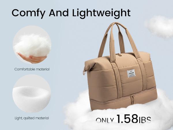 LOVEVOOK Travel Duffle Bag for Women, 3Pcs Puffer Large Weekender Overnight Bag with Shoe Compartment, Water Resistant Gym Duffel Bag, Carry on Bag for Hospital Delivery with Toiletry Organizer TikTokShopStockUp