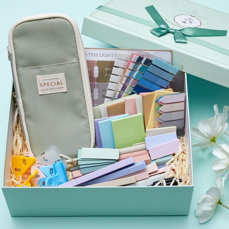 73pack Bible Journaling Kit for Christian with Pencil Case Highlighters Marker Gel Sticky Note Index Labels Pens Tabs Clips Aesthetic Annotation Kit for Bible Study, Bible Study Supplies School Stationery Kit for Christian Women Teenagers Student