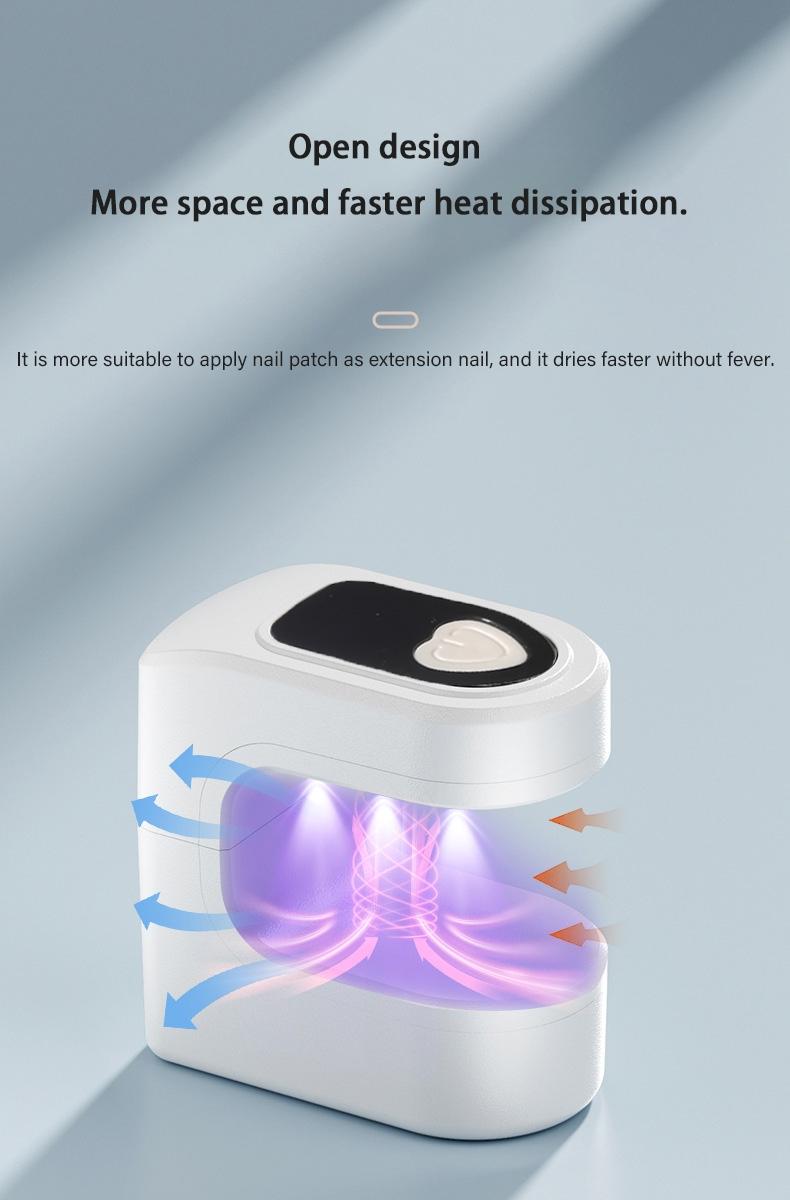 Mini nail curing lamp - Quick curing - Portable USB charging nail dryer - Solar ultraviolet light-emitting diode nail dryer - Mini ultraviolet nail art lamp, it can cure in just 10 seconds