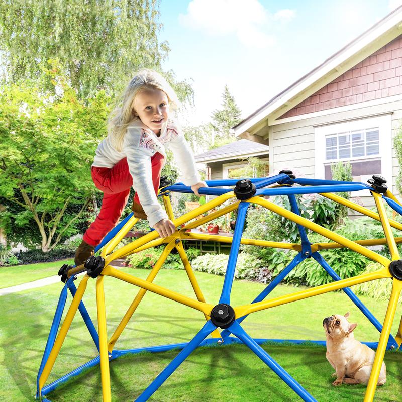 Aowos Climbing Dome, Climb Set for Kids, Jungle Gym for Kids 3-10 Year Outdoor Play Center, 6/10FT Geometric Dome Climber S 600/880/1000lbs, Rugged and Interesting Climbing Dome
