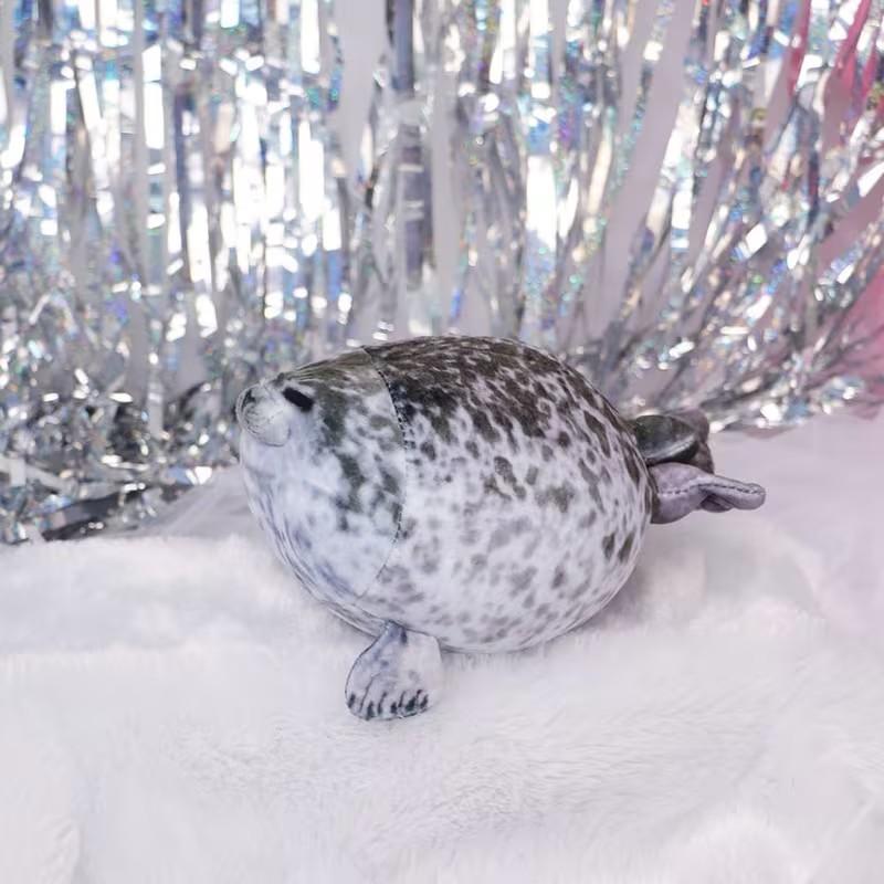 Cute Seal Plush Toy, Soft Plush Seal Ocean Theme Party Gift, Lazy Pose Stuffed Animal with Smooth Fins, Ideal for Baby Room Hugging/soothing Sensory Play