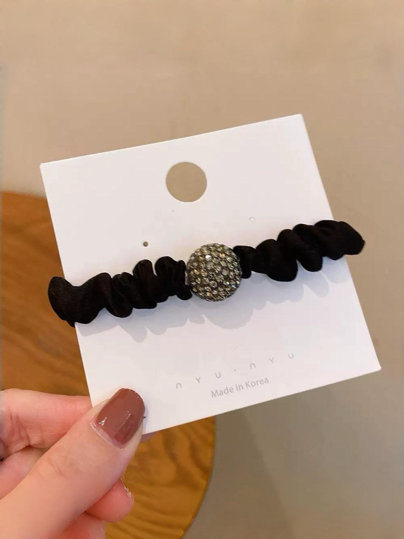 4-Pack Leopard Hair Scrunchies, High Elasticity Water Drill Ball Hair Bands, Fashionable All-Season Headbands for Women