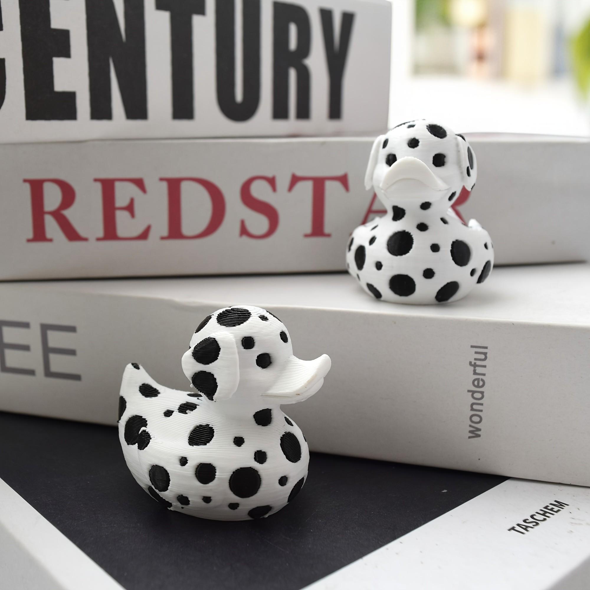 Cute Spotted Dog Style Duck Figurine, Desktop Fresh Decoration, Study Fun Display, New Year Valentine's Day Unique Gift