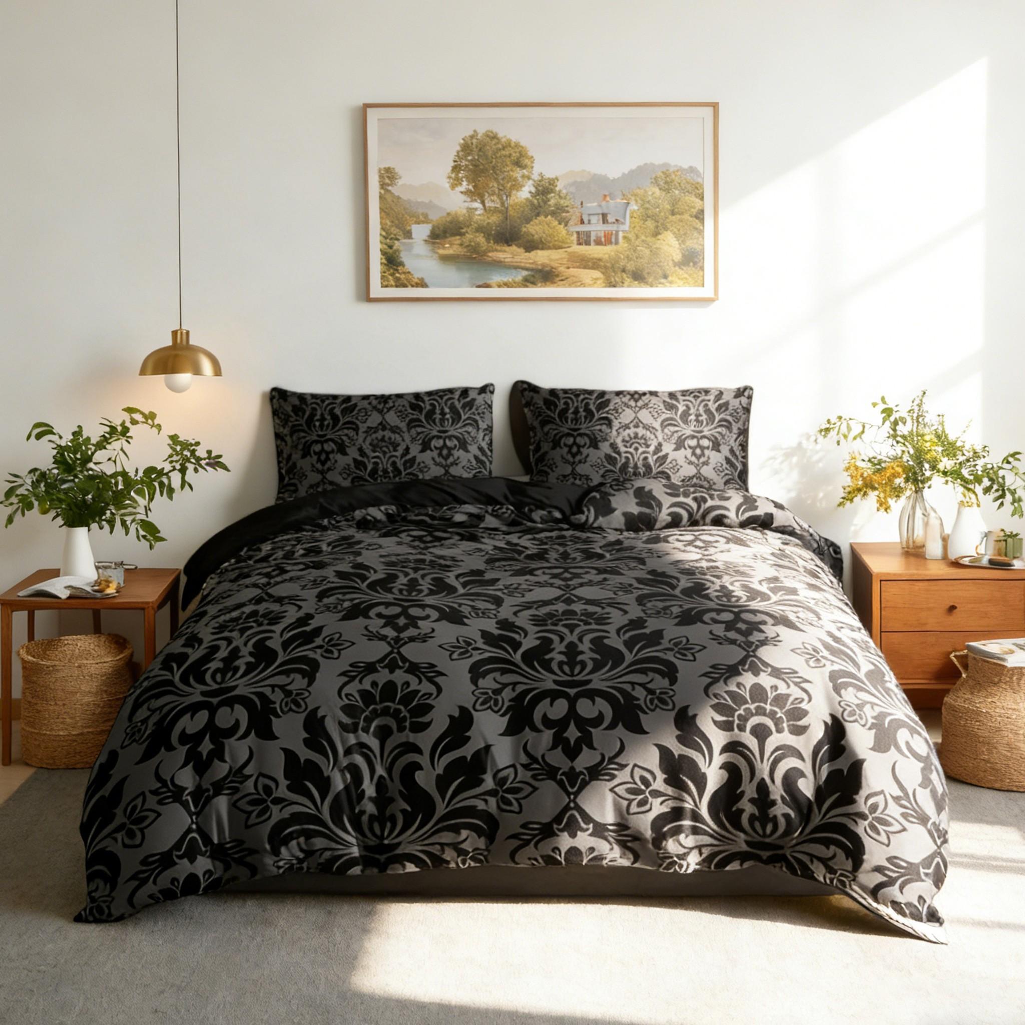 Baroque Printed Bedding Set, 1 Count Duvet Cover & 2 Counts Pillowcase without Filler, Soft Comfortable Bedding Set for Home Bedroom, Decorative Duvet Cover